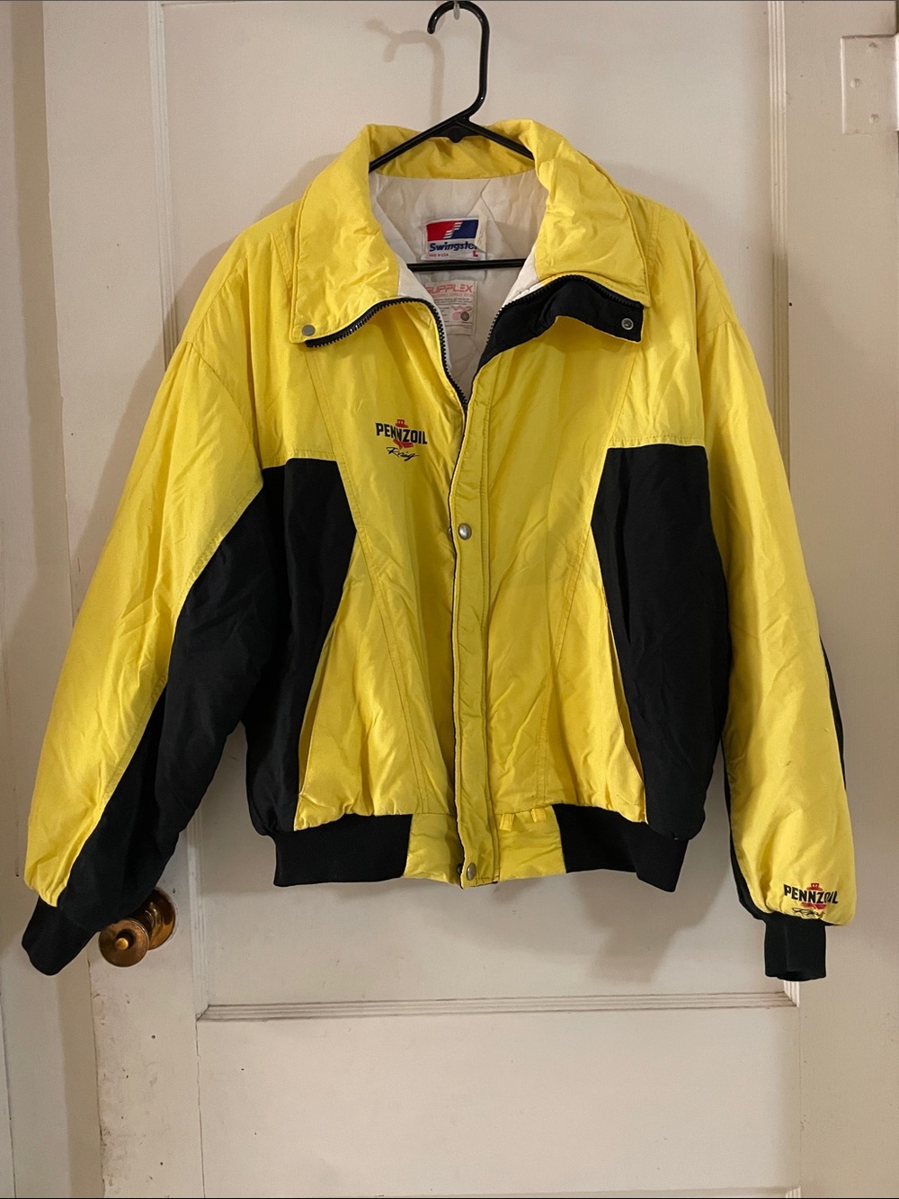 Pennzoil Men's Yellow and Black Racing Jacket